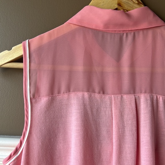 PRINCESS VERA WANG Pink Sleeveless Button Down Blouse Size Medium - Picture 10 of 11